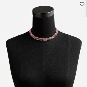 Elegant Pink Rhinestone Choker Necklace